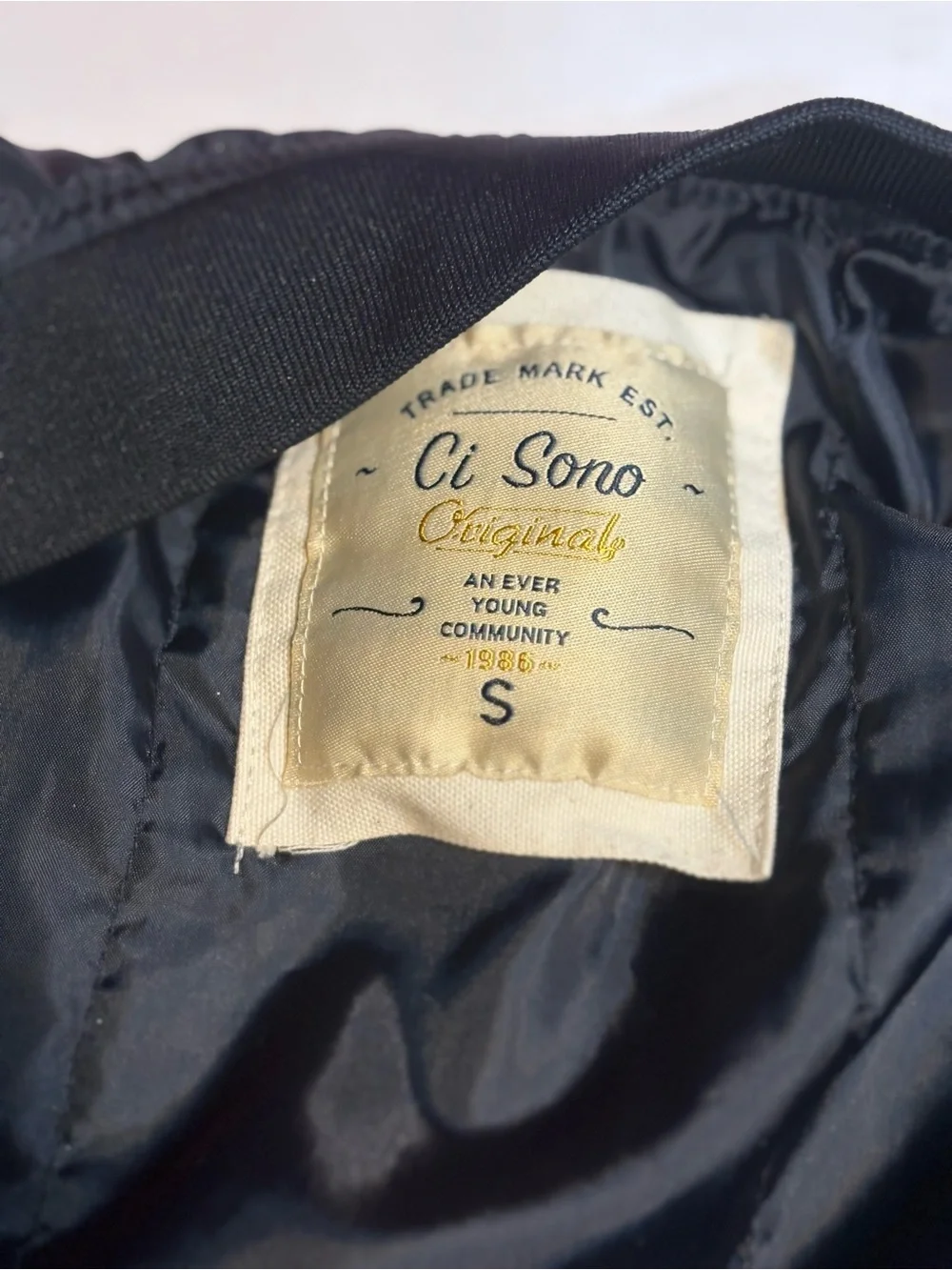 Ci Sono bomber jacket lace-up side design oversized metal grommets  blue small - Picture 9 of 10